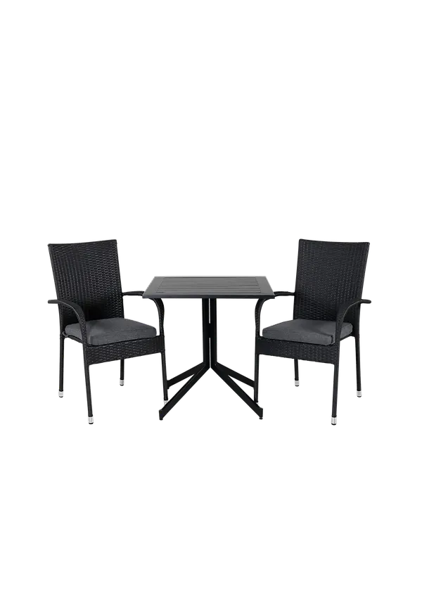 Trendig aluminiumutemöbel i svart från Venture Home.