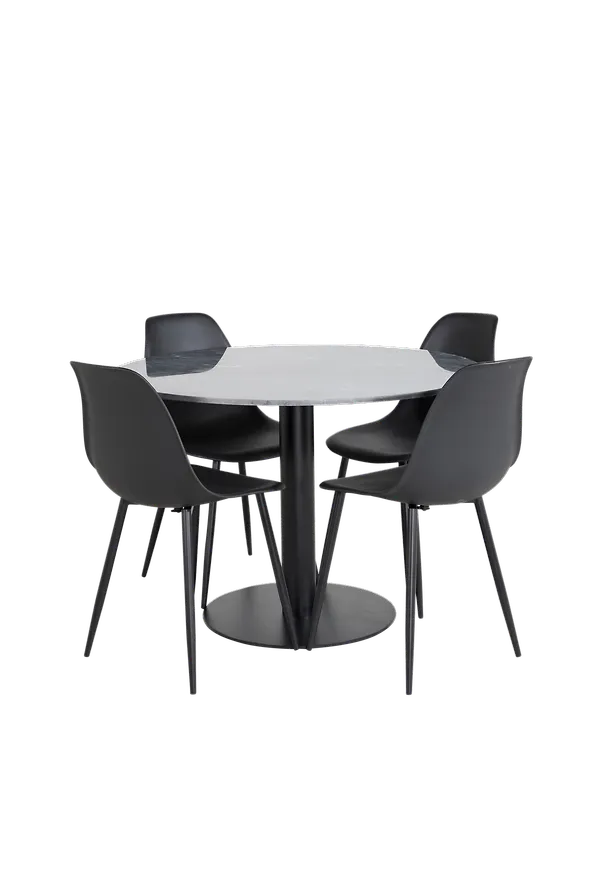 Klassisk venture home matstol i svart färg gjord i järn.