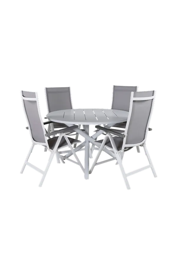 Stilren matstol i aluminium från Venture Home.