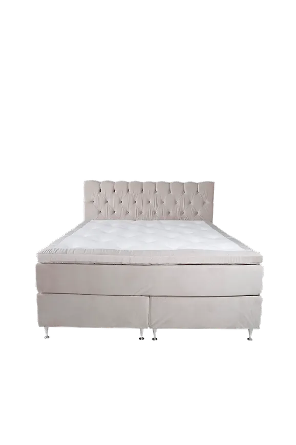 Mysig beige säng i aluminium från Venture Home.