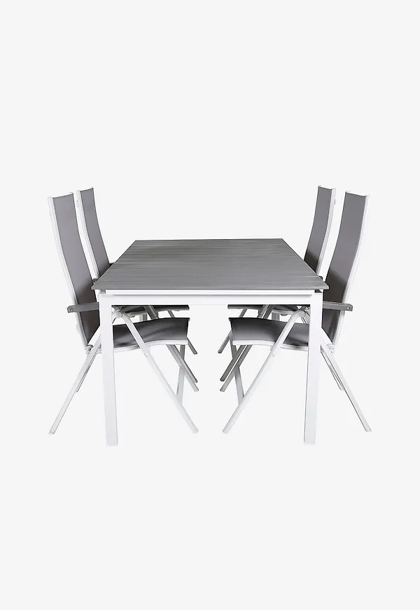 Jättesnygg venture home bord i grå färg gjord i aluminium.