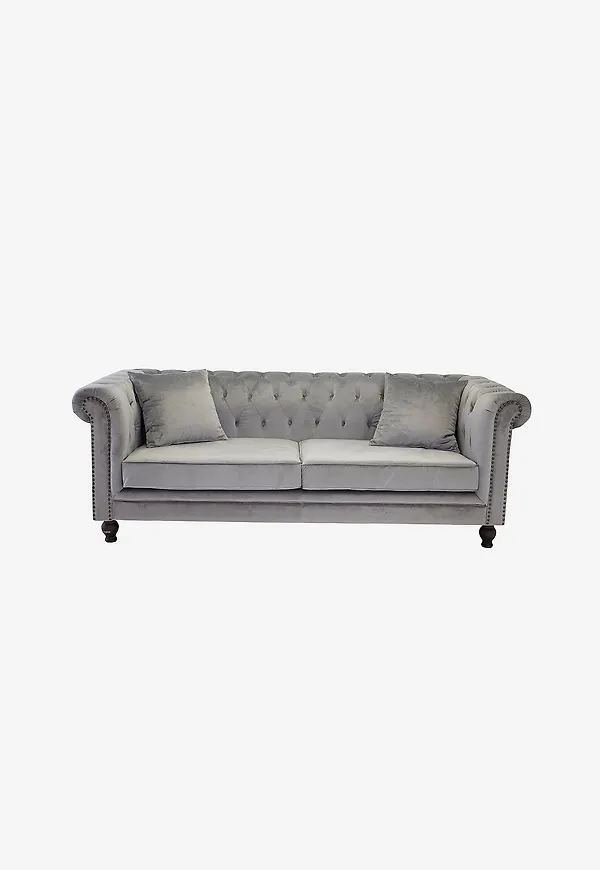 Grå Venture Home-soffa i moderiktig modell.
