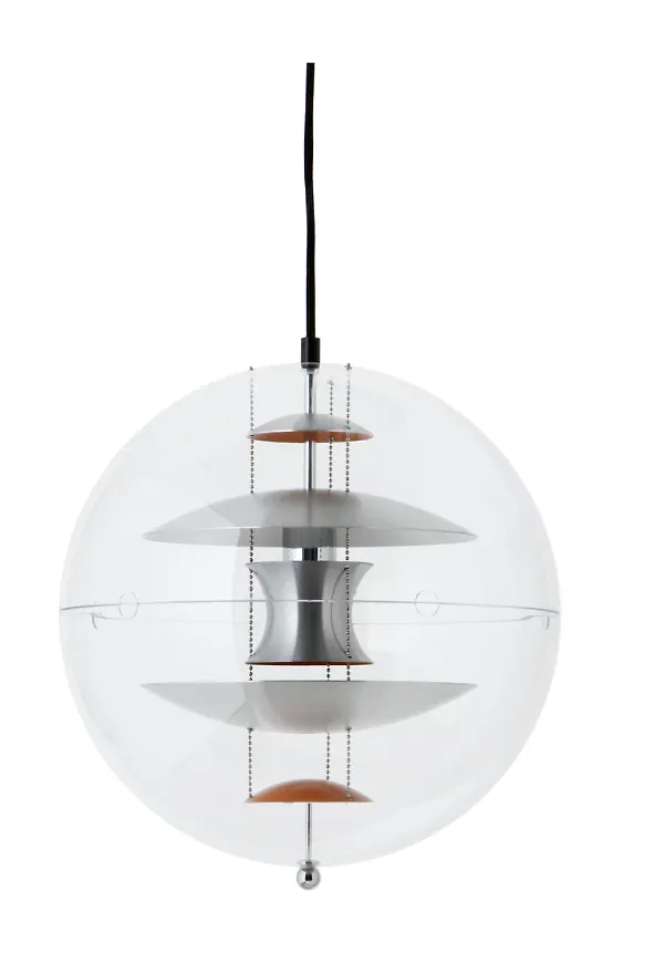 Superfin taklampa i silverfärgade från Verpan.