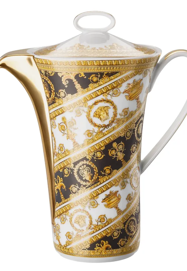 Gul Versace-kaffekanna i riktigt snygg modell.