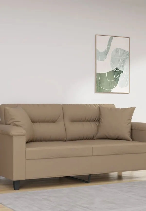 Vacker bomullssoffa i brunt från vidaXL.