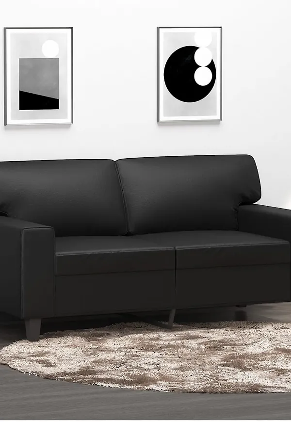 Jättesnygg svart soffa i bomull från vidaXL.
