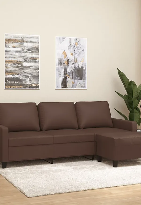 Otroligt snygg fotpall i brun färg gjord i bomull.