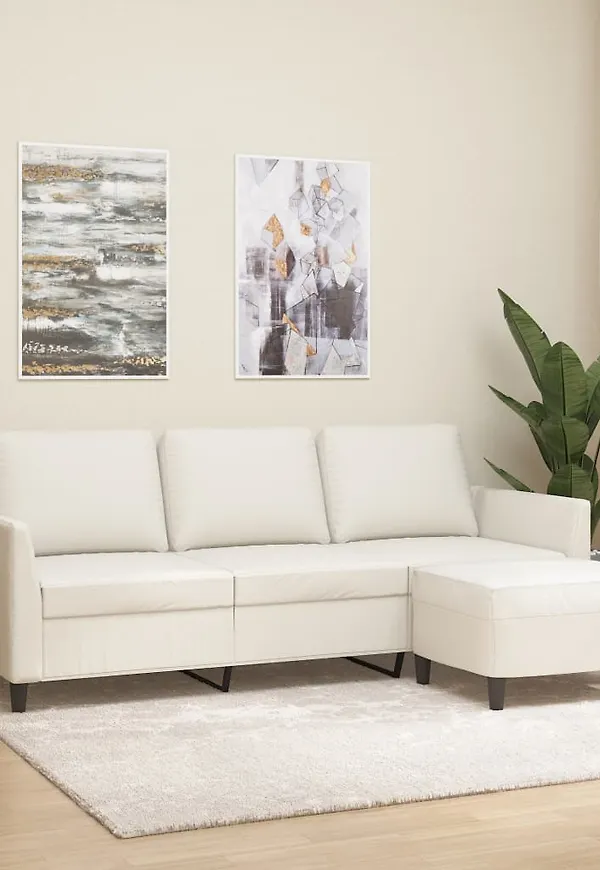 Jättesnygg fotpall i bomull från vidaXL.