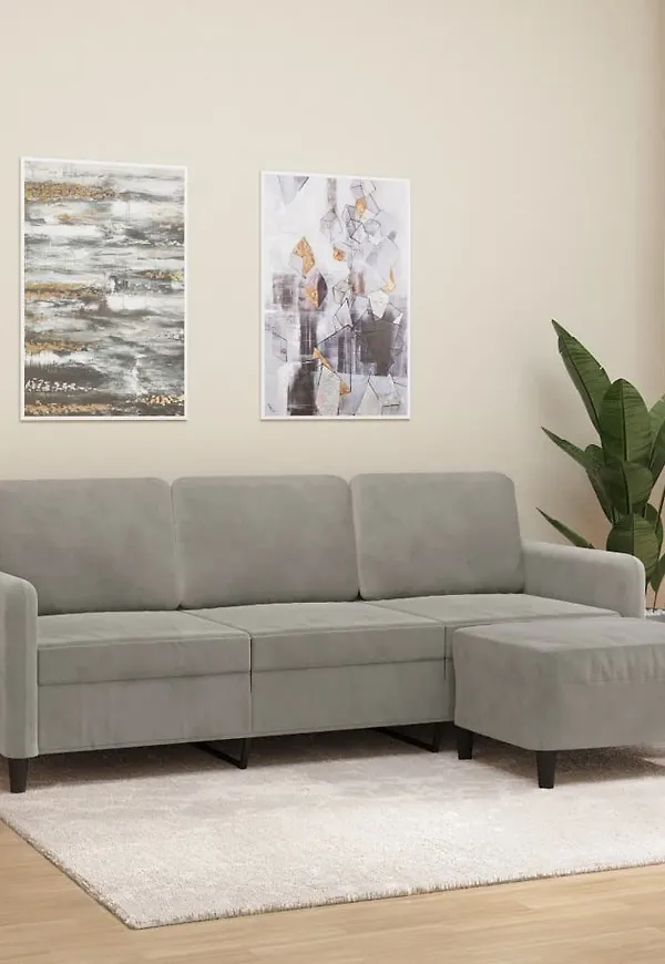 Grå vidaXL-fotpall i riktigt fin modell.