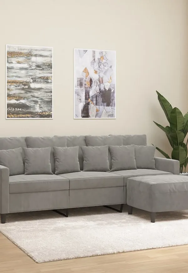 Grå vidaXL-fotpall i modern modell.