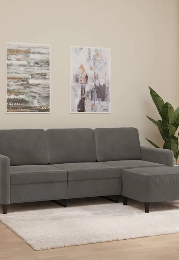 Grå vidaXL-fotpall i riktigt snygg modell.