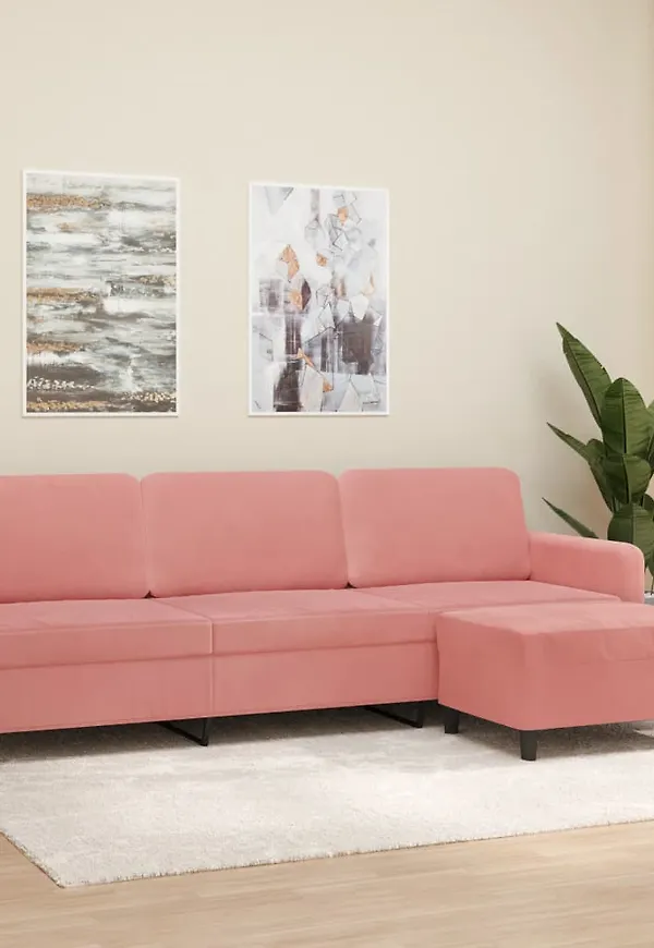 Trendig fotpall i rosa från vidaXL.