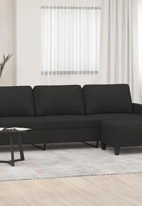 Elegant fotpall i svart från vidaXL.