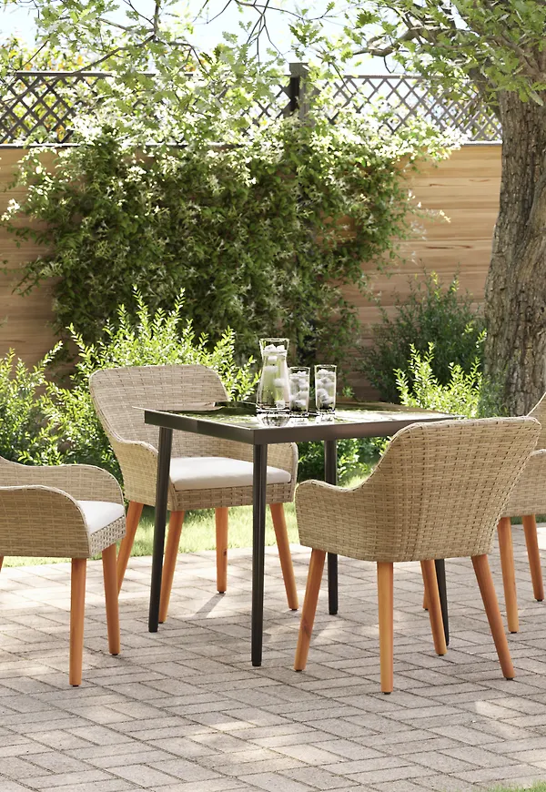 Beige vidaXL-utebord i komfortabel modell.