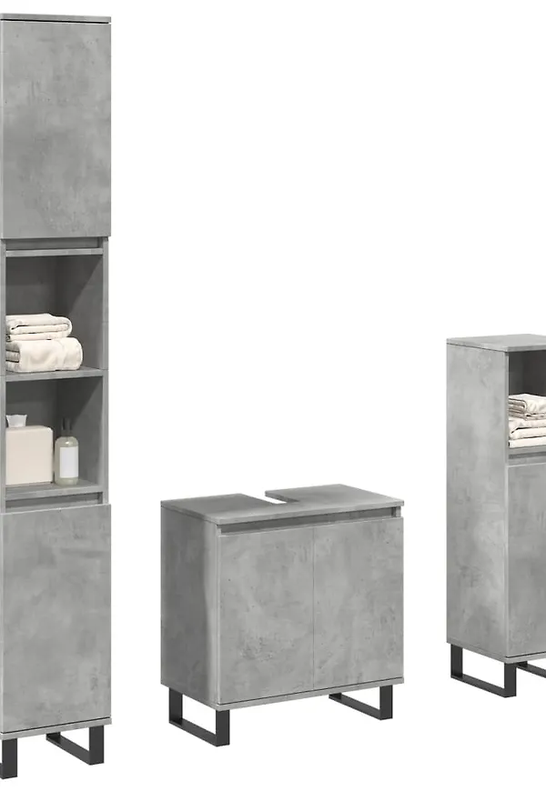 Grå vidaXL-badrumsmöbel i ikonisk modell.