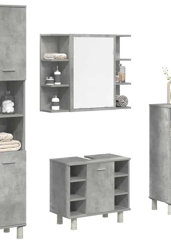 Grå vidaXL-badrumsmöbel i fantastiskt fin modell.