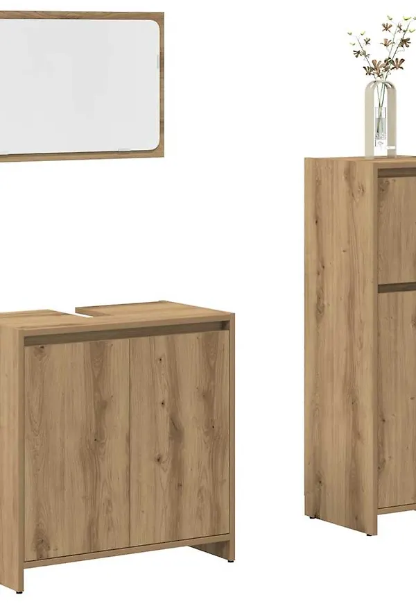 Brun vidaXL-badrumsmöbel i riktigt fin modell.