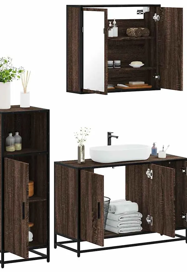 Exklusiv badrumsmöbel i ek från vidaXL.