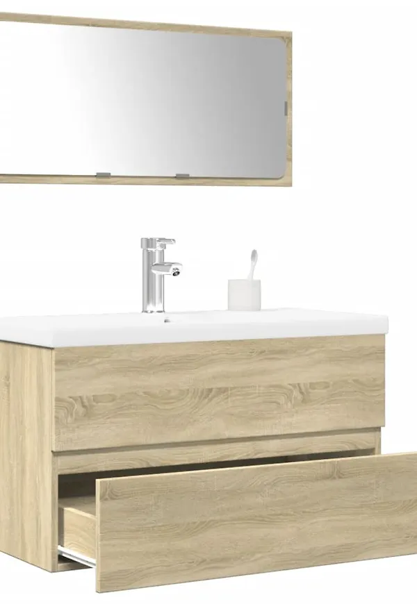 Otroligt fin badrumsmöbel i ek från vidaXL.