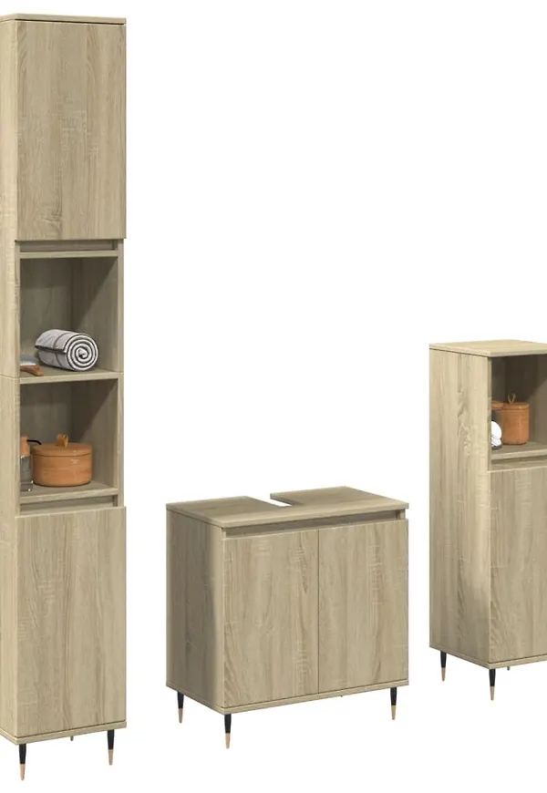 Fantastiskt snygg badrumsmöbel i brunt från vidaXL.