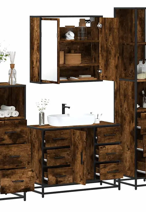 Otroligt snygg vidaxl möbel i brun färg gjord i ek.