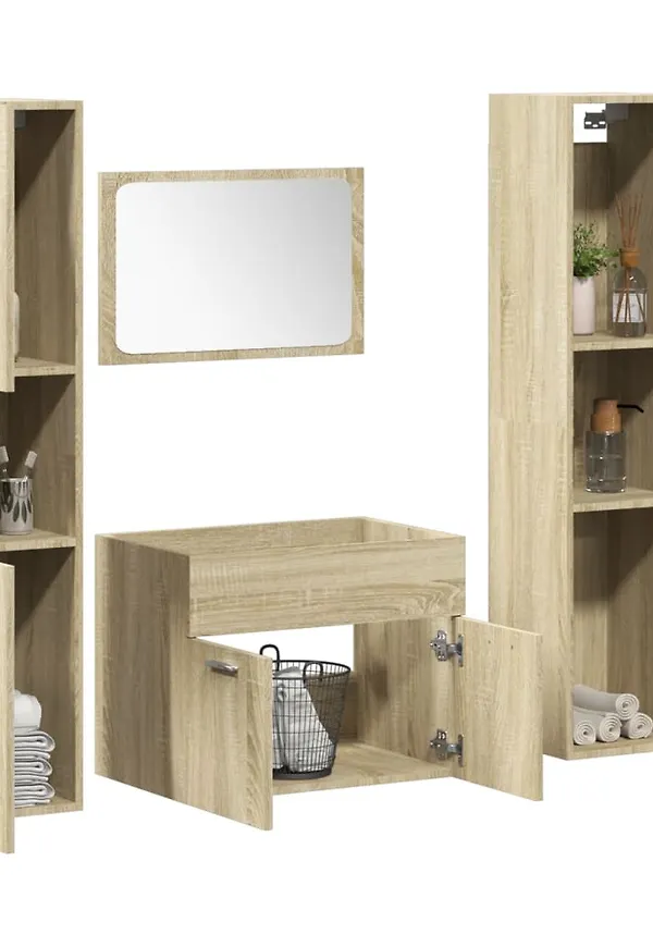 Riktigt snygg badrumsmöbel i ek från vidaXL.