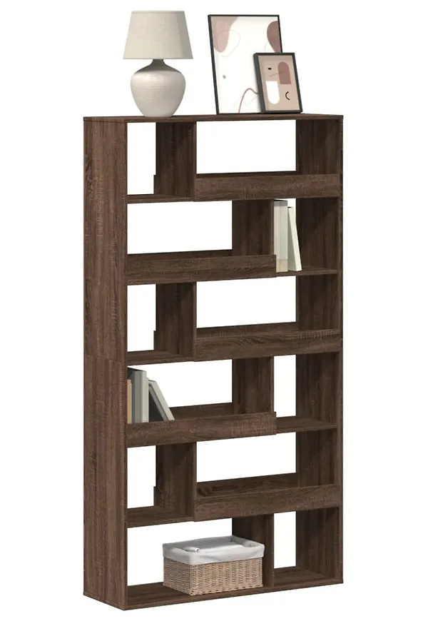 Klassisk vidaxl bokhylla i brun färg gjord i ek.