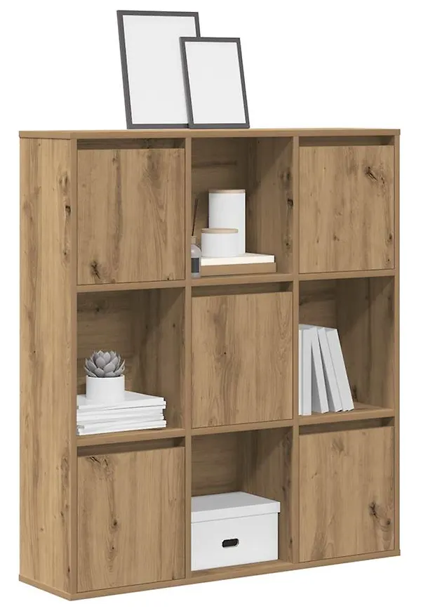 Snygg vidaxl hylla i brun färg gjord i ek.