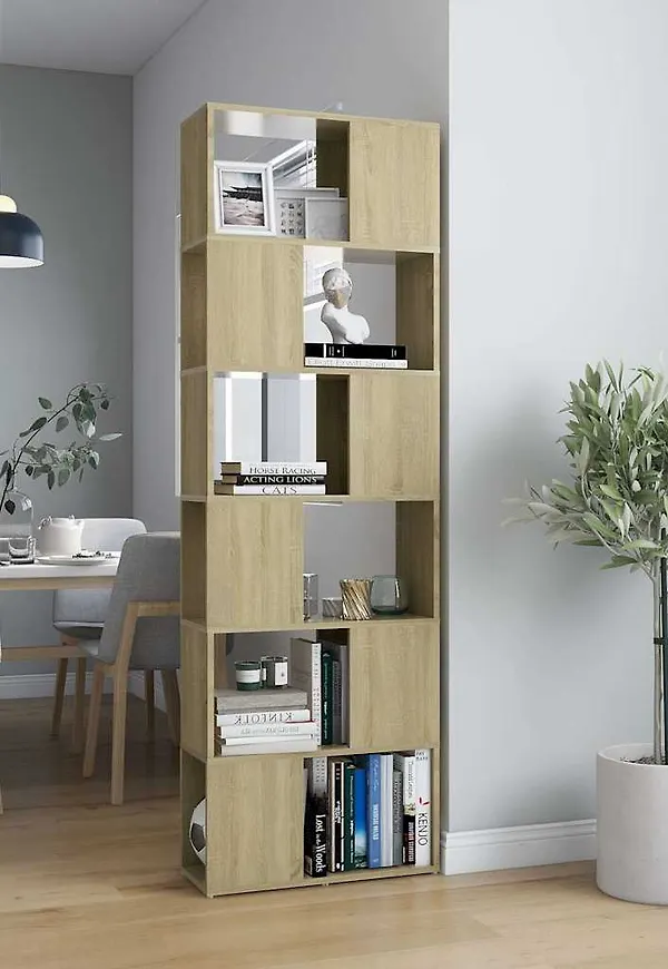 Elegant vidaxl hylla i brun färg gjord i ek.