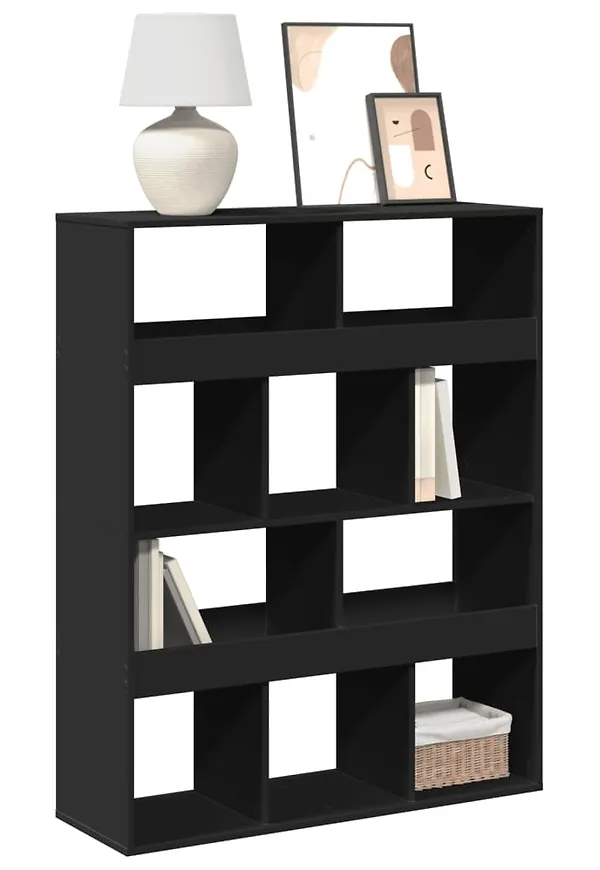 Svart vidaXL-bokhylla i riktigt trendig modell.