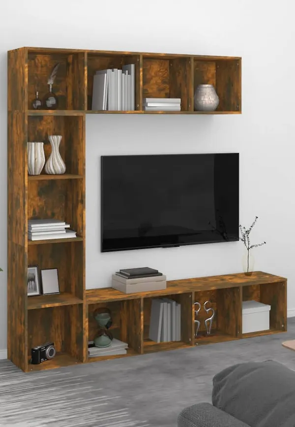 Modern vidaxl hylla i brun färg gjord i ek.