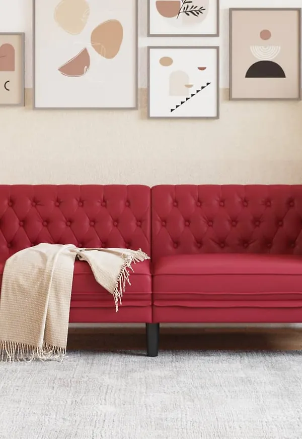 Klassisk vidaxl soffa i röd färg gjord i bomull.