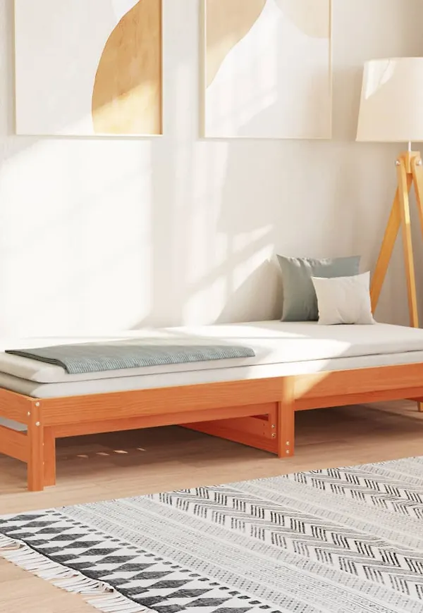 Brun vidaXL-gästsäng i jättefin modell.