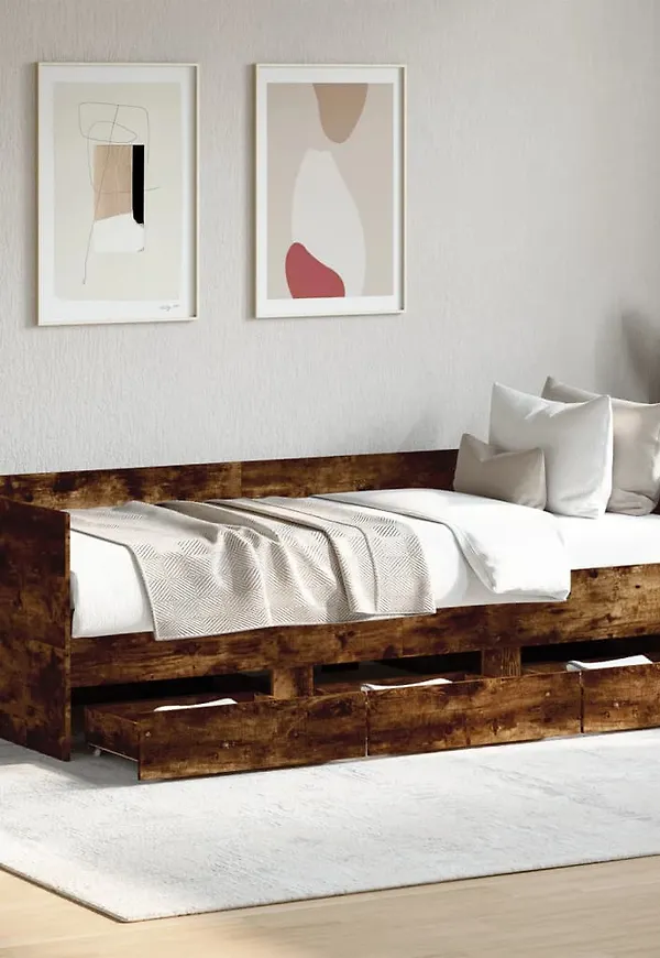 Fantastiskt snygg säng i ek i brunt från vidaXL.