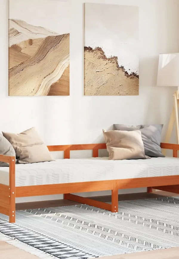 Modern brun dubbelsäng 2025 från vidaXL.