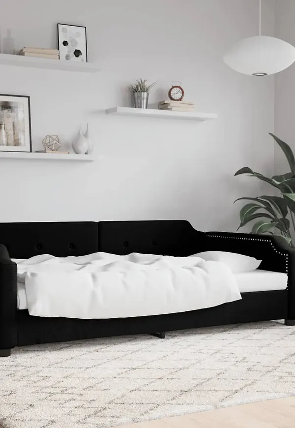 Modern svart sängram 2025 från vidaXL.