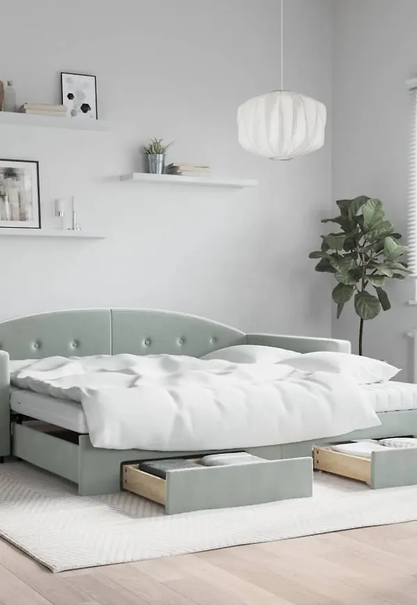 Smickrande säng i grått från vidaXL.