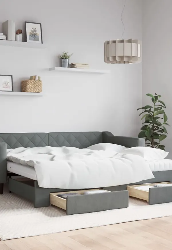 Skön säng i grått från vidaXL.