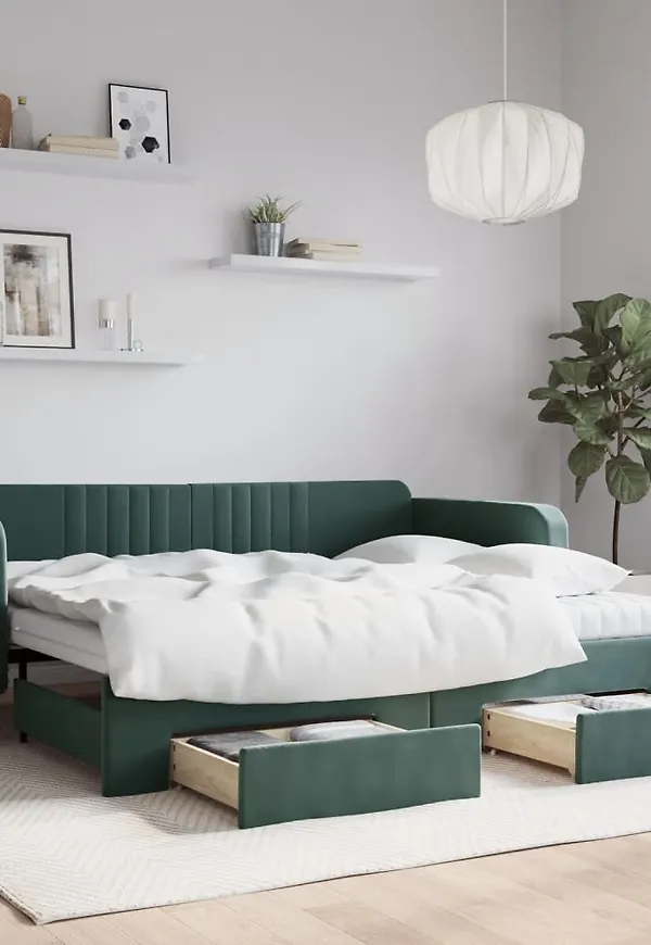 Grön vidaXL-dubbelsäng i otroligt fin modell.