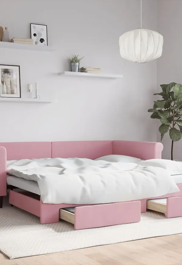 Modern dubbelsäng i rosa från vidaXL.