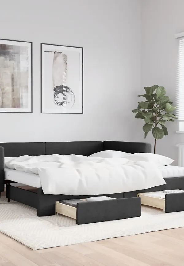 Svart vidaXL-gästsäng i stilriktig modell.