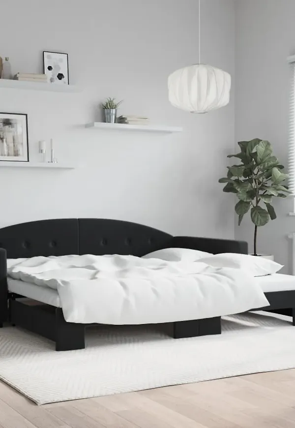 Svart vidaXL-säng i fin modell.