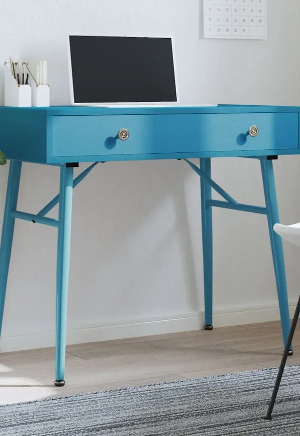 Skön datorbord i grön färg gjord i järn.