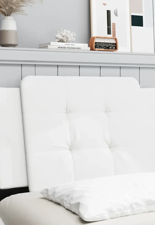 Otroligt snygg sängram i vitt från vidaXL.