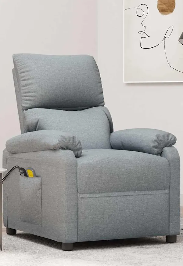 Grå vidaXL-massagefåtölj i otroligt snygg modell.