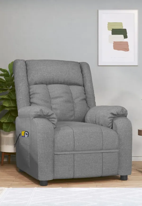 Stilriktig massagefåtölj i grått från vidaXL.