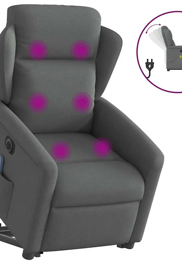 Jättesnygg massagefåtölj i grått från vidaXL.