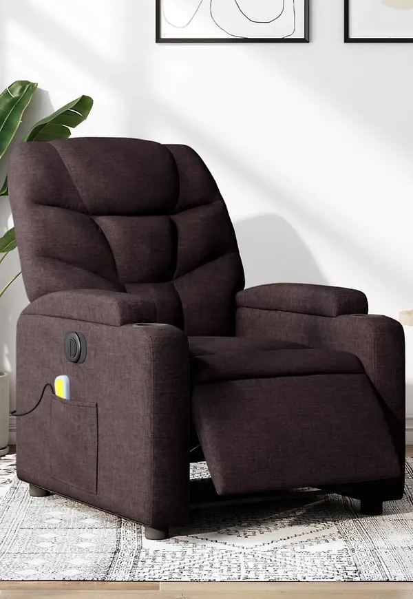 Exklusiv massagefåtölj i brunt från vidaXL.