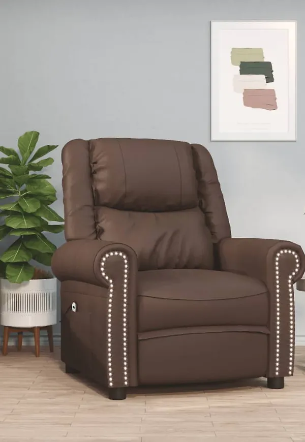 Fantastiskt snygg brun fåtölj i bomull från vidaXL.