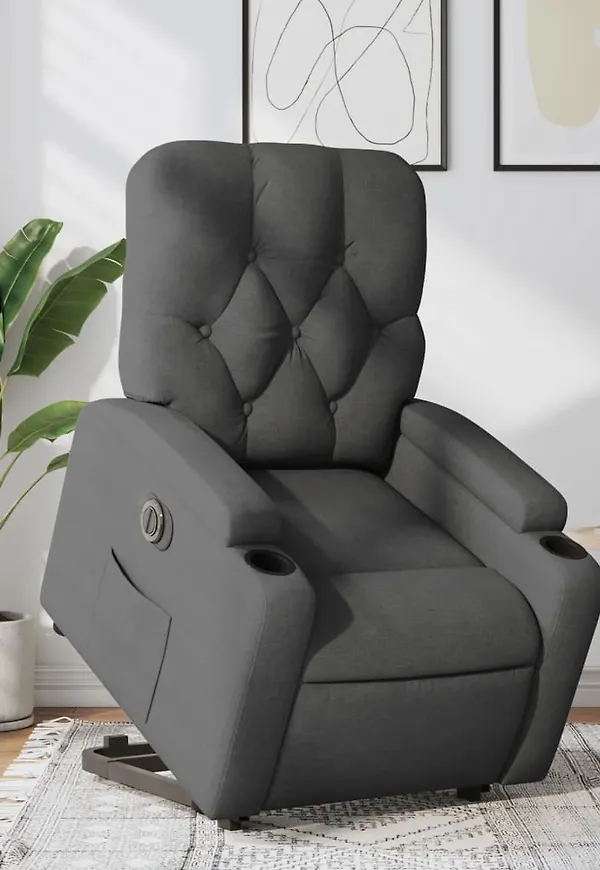 Superfin reclinerfåtölj i grått från vidaXL.